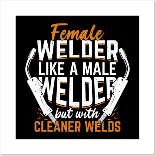 Funny Welding Female Welder Gift Posters and Art